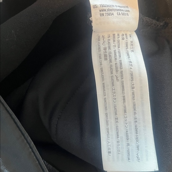Abercrombie and Fitch black denim and leather jeans.  - Picture 5 of 5